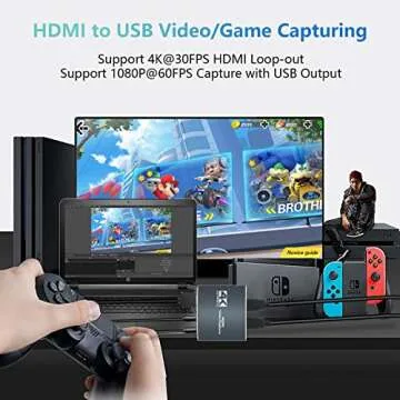 ZasLuke Capture Card 1080P 60FPS for Streaming and Gaming