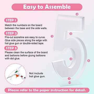 Xiomot 4FT Marquee Number 5 Balloon Frame for Parties