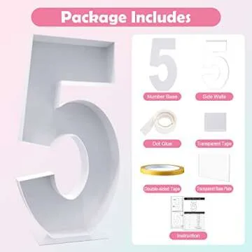 Xiomot 4FT Marquee Number 5 Balloon Frame for Parties