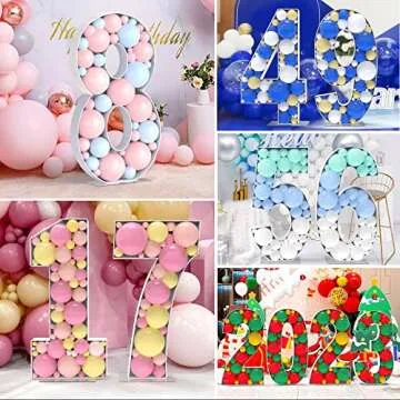 Xiomot 4FT Marquee Number 5 Balloon Frame for Parties