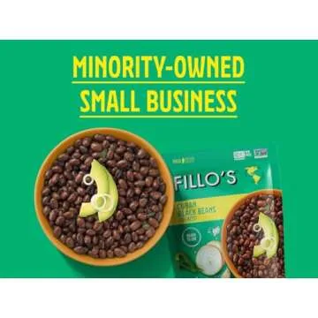 Fillo's Cuban Black Beans - Ready to Eat Beans, Gluten-Free, Preservative-Free, Microwavable Meals, Non-GMO, Plant Protein, Vegan Beans, 10 oz Pk of 6