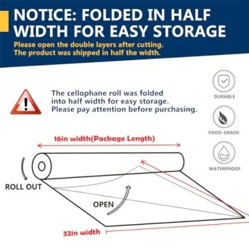 PerkHomy Clear Cellophane Wrap Roll for Gift Baskets