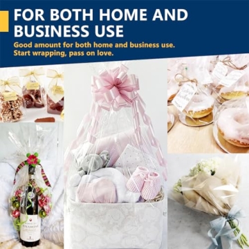 PerkHomy Clear Cellophane Wrap Roll for Gift Baskets