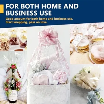 PerkHomy Clear Cellophane Wrap Roll for Gift Baskets