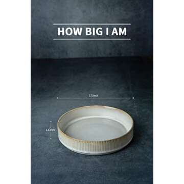 famiware Star 7.5" Pasta Bowls Set, Salad Bowl Set of 4, Double Reactive Glaze, Stackable, Ideal for Your Friend for Housewarming, Festivals, Cappuccino White