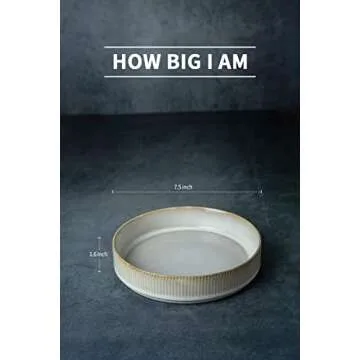 famiware Star 7.5" Pasta Bowls Set, Salad Bowl Set of 4, Double Reactive Glaze, Stackable, Ideal for Your Friend for Housewarming, Festivals, Cappuccino White