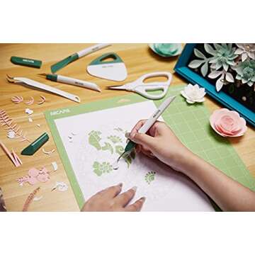 Nicapa Basic Tool Set Craft Weeding Vinyl Cardstock Crafting Tools Kit for Silhouette/Siser/Oracal 631 651 751 Vinyl-Green