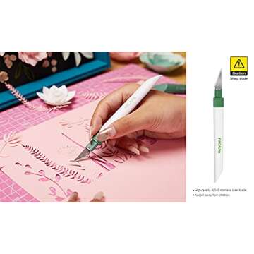 Nicapa Basic Tool Set Craft Weeding Vinyl Cardstock Crafting Tools Kit for Silhouette/Siser/Oracal 631 651 751 Vinyl-Green