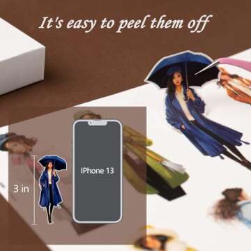 JOYCHOIC Scrapbook Stickers Set, 174Pcs Aesthetic Girls Sticker for Scrapbooking and Journaling, Junk Journal Supplies, Brown Bullet Journals Materials, Planner DIY Arts Craft Collage