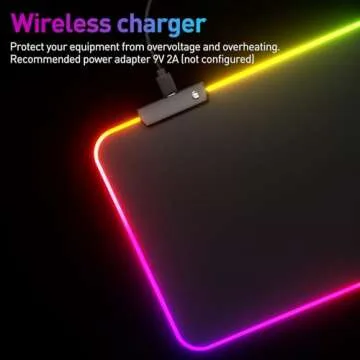RGB Mousepad LED - Large Size, 14 Lighting Modes, Ideal Gaming Gear