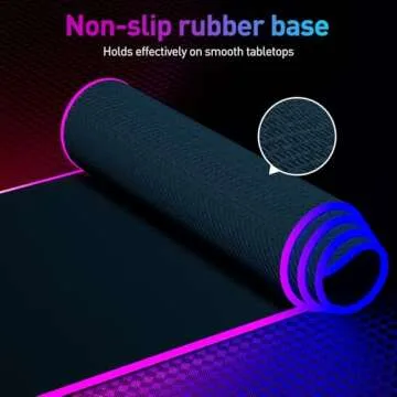 RGB Mousepad LED - Large Size, 14 Lighting Modes, Ideal Gaming Gear