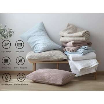 Quilt Set King Size Grey, Classic Geometric Spots Stitched Pattern, Stone-Washed Microfiber Chic Rustic Look, Ultra Soft Lightweight Quilted Bedspread for All Season, 3 Pieces