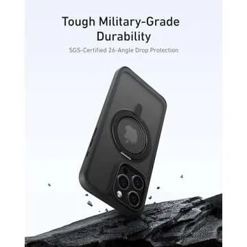 Anker Ultra Magnetic for iPhone 15 Pro Case with Sturdy 360° Ring Stand, Military-Grade Shockproof iPhone 15 Pro Kickstand Compatible with MagSafe(Clear)