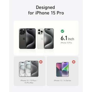 Anker Ultra Magnetic for iPhone 15 Pro Case with Sturdy 360° Ring Stand, Military-Grade Shockproof iPhone 15 Pro Kickstand Compatible with MagSafe(Clear)