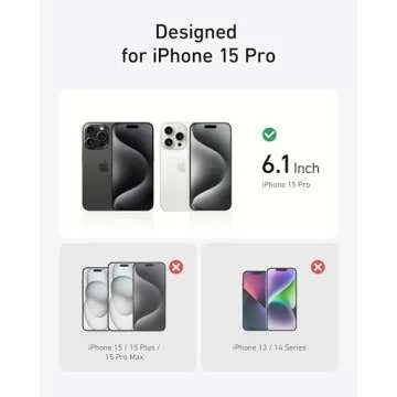 Anker Ultra Magnetic for iPhone 15 Pro Case with Sturdy 360° Ring Stand, Military-Grade Shockproof iPhone 15 Pro Kickstand Compatible with MagSafe(Clear)