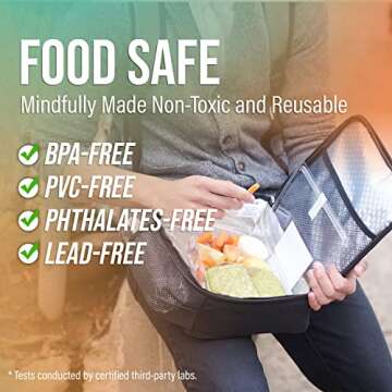 MAZFORCE Original Lunch Box Insulated Lunch Bag - Food Safe Durable Lunchbox for Men - BPA Free Small Reusable Lunch Bags for Adults, Teens, Boys, Women (Camo)