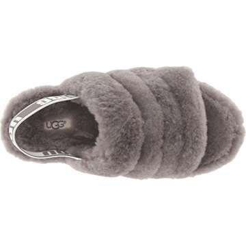 UGG Women's Fluff Yeah Slide Slipper, Charcoal, 10