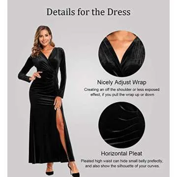 Elegant Velvet Long Sleeve Cocktail Dress for Women