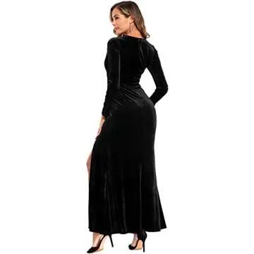 Elegant Velvet Long Sleeve Cocktail Dress for Women