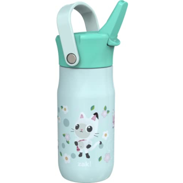 Zak Designs Harmony Gabby's Dollhouse Kids Travel Water Bottle - 14oz Leak-Proof Insulated Steel