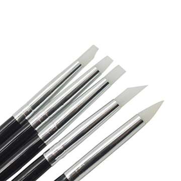 YSLF 5 Pcs Clay Sculpting Shapers Clay Shaping Pen Silicone Tip Paint Brushes Rubber Carving Tools, Wipe Out Painting Tools
