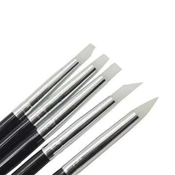 YSLF 5 Pcs Clay Sculpting Shapers Clay Shaping Pen Silicone Tip Paint Brushes Rubber Carving Tools, Wipe Out Painting Tools