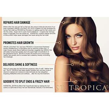 ST. TROPICA Coconut Oil Hair Mask Treatment for Dry or Damaged Hair - Split Ends & Frizzy Hair Repai...