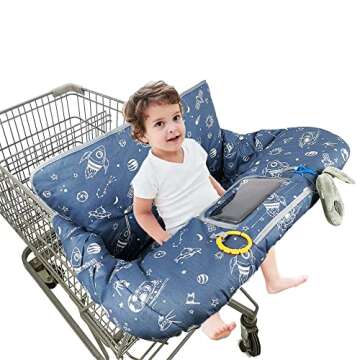 Shopping Cart Cover for Baby/Toddler, Cozy High Chair Cover, Blue Spaceship