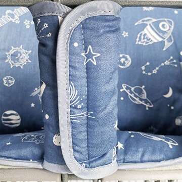 Shopping Cart Cover for Baby/Toddler, Cozy High Chair Cover, Blue Spaceship
