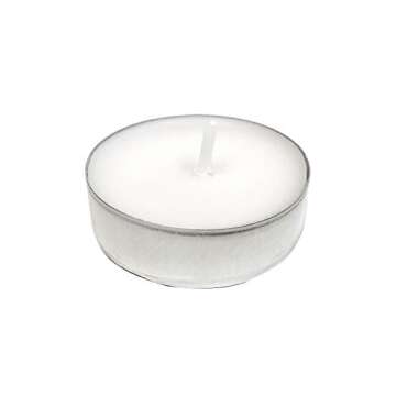 Amazon Basics 400-Pack Unscented Tealight Candles - 4 Hour Burn Time - White