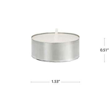 Amazon Basics 400-Pack Unscented Tealight Candles - 4 Hour Burn Time - White