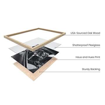 HAUS AND HUES Black and White Wall Art - Set of 6 Black and White Pictures Wall Decor, NYC Art, New York City Skyline Artwork, Black and White Photography Wall Art Set (Beige Frame)