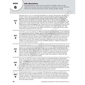 Evan-Moor Daily Reading Comprehension, Grade 4 - Homeschooling & Classroom Resource Workbook, Reproducible Worksheets, Teaching Edition, Fiction and Nonfiction, Lesson Plans, Test Prep