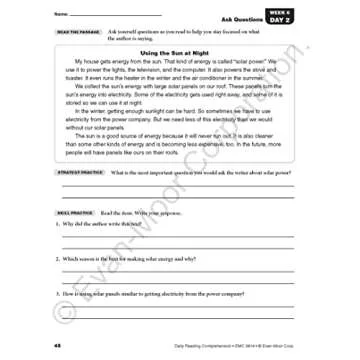 Evan-Moor Daily Reading Comprehension, Grade 4 - Homeschooling & Classroom Resource Workbook, Reproducible Worksheets, Teaching Edition, Fiction and Nonfiction, Lesson Plans, Test Prep