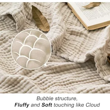 EMME Cotton Throw Blanket Soft Breathable Lightweight