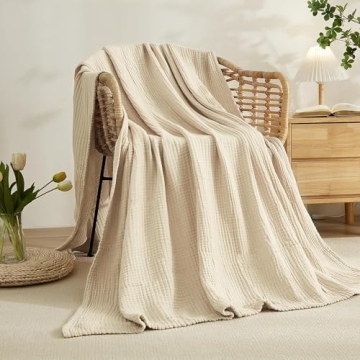 EMME Cotton Throw Blanket Soft Breathable Lightweight
