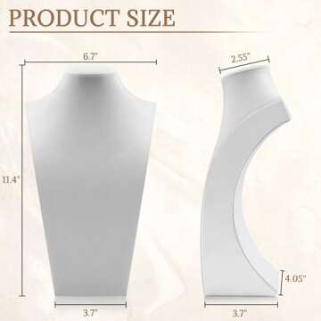 Homeanda White Soft PU Jewelry Jewellery Stand Necklace Pendant Chain Jewelry Bust Display Holder (1...