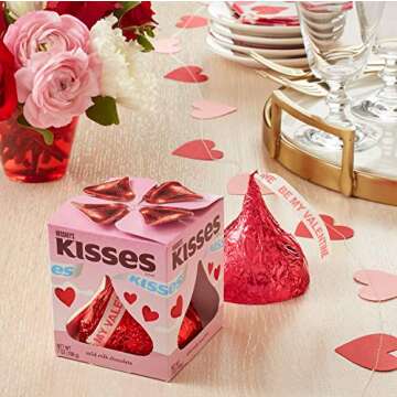 HERSHEY'S KISSES Valentine's Day Gift Candy Solid Milk Chocolate Box, 7 Oz.