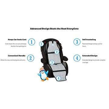 Carats Car Seat Cooler for Baby with COOLTECH ™ - Baby Car Seat Cooling Pad (Dino Grey)