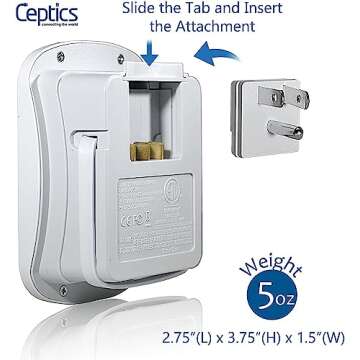 Ceptics Safest Travel Adapter Kit, Dual USB for iPhone, Chargers, Cell Phones, Laptop Perfect for Travelers - 3.6A with Qc. 3.0 Charge Faster