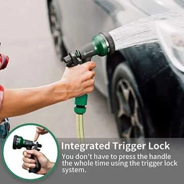 AUTOMAN-Garden-Hose-Nozzle, ABS Water Spray Nozzle with 7 Adjustable Watering Patterns, Slip Resistant for Watering Plants, Lawn& Garden, Washing Cars, Cleaning, Showering Pets & Outdoor Fun.