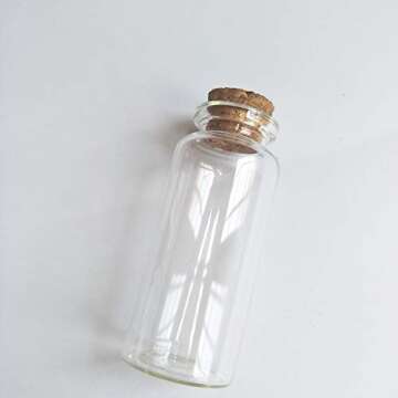 Luo House 10pcs 30ml Cork Stopper Glass Bottle Vials Jars with Cork Wishing Bottle Wedding Favor 30x70mm