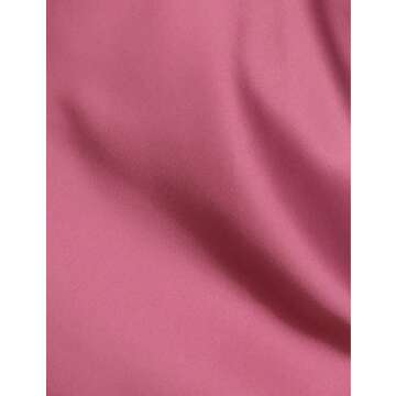 Women's Satin Long Sleeve One Shoulder Mini Dress Silk One Sleeve Turtle Neck Cut Out Cocktail Short Dress for Women Rose