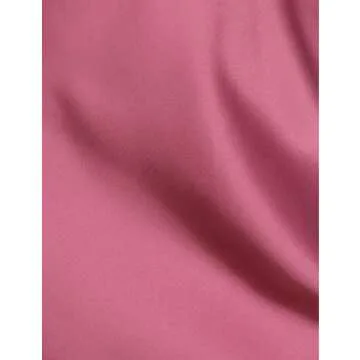 Women's Satin Long Sleeve One Shoulder Mini Dress Silk One Sleeve Turtle Neck Cut Out Cocktail Short Dress for Women Rose