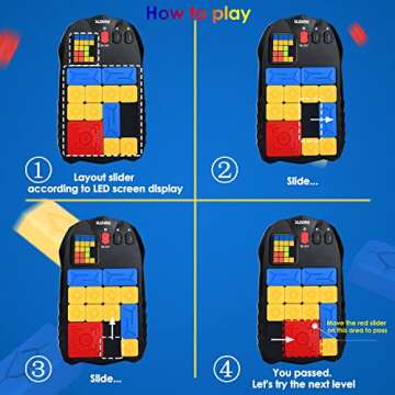Lagerstroemia Super Slide Games, Puzzle Games - with 500+ Levels, Electronic Brain Games - STEM Learning Games, Brain Teaser Puzzle Fun for All Ages(Battery Included)