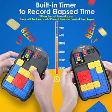 Lagerstroemia Super Slide Games, Puzzle Games - with 500+ Levels, Electronic Brain Games - STEM Learning Games, Brain Teaser Puzzle Fun for All Ages(Battery Included)