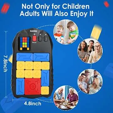 Lagerstroemia Super Slide Games, Puzzle Games - with 500+ Levels, Electronic Brain Games - STEM Learning Games, Brain Teaser Puzzle Fun for All Ages(Battery Included)
