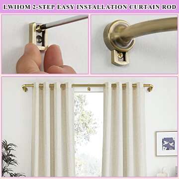 Antique Bronze Disc Curtain Rods, 84-144 Inches Window Curtain Rod,Adjustable Room Darkening Curtain Rod with Aluminum Finials and Brackets,Wrap Around Design