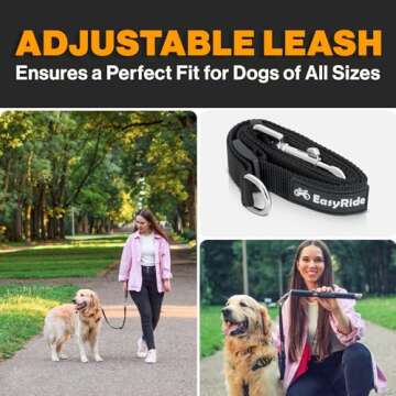 Malabi V2.0-180° Rotating Dog Bike Leash - with Shock Absorbers and Quick Attach Mechanism | Carbon Fiber | Detachable, Adjustable for The Smoothest Ride- Patent Pending (Black)