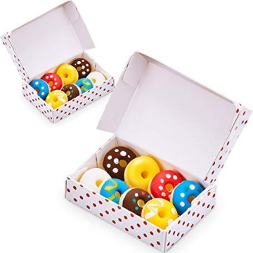 2 Pieces 1:12 Miniature Dollhouse Accessories Miniature Dollhouse Food Donut Box Mini Simulation Col...
